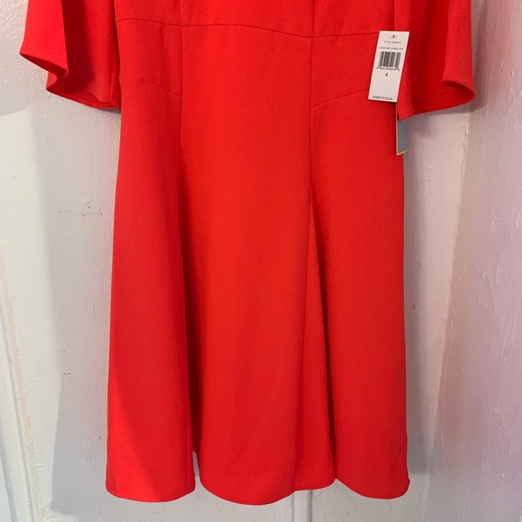 Coral Pop Color Dress - Picture 3 of 8